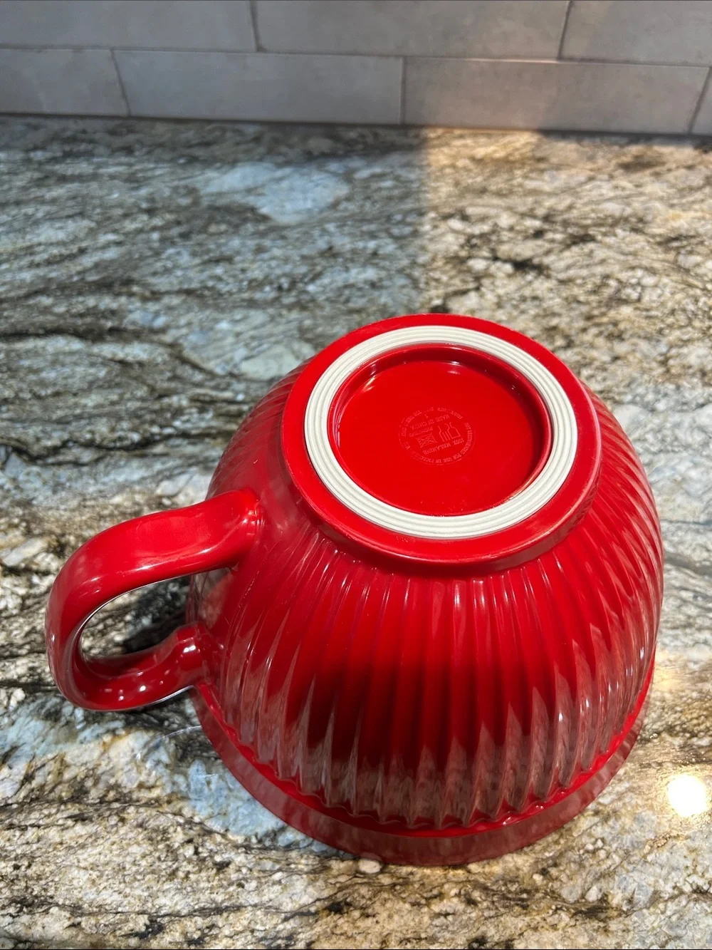 Melamine Material Large Red Mixing Bowl with Handle